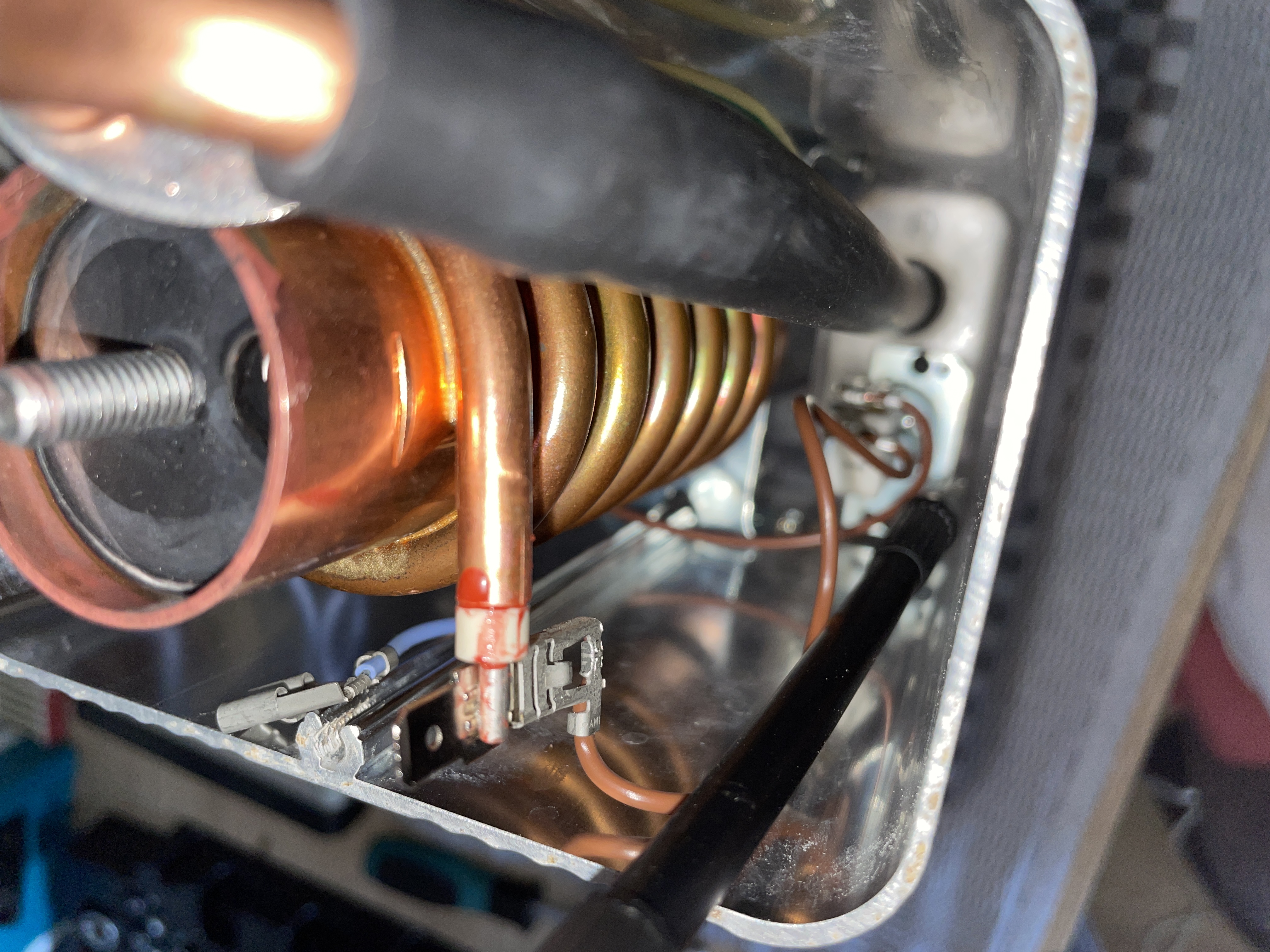 Copper tubing removed